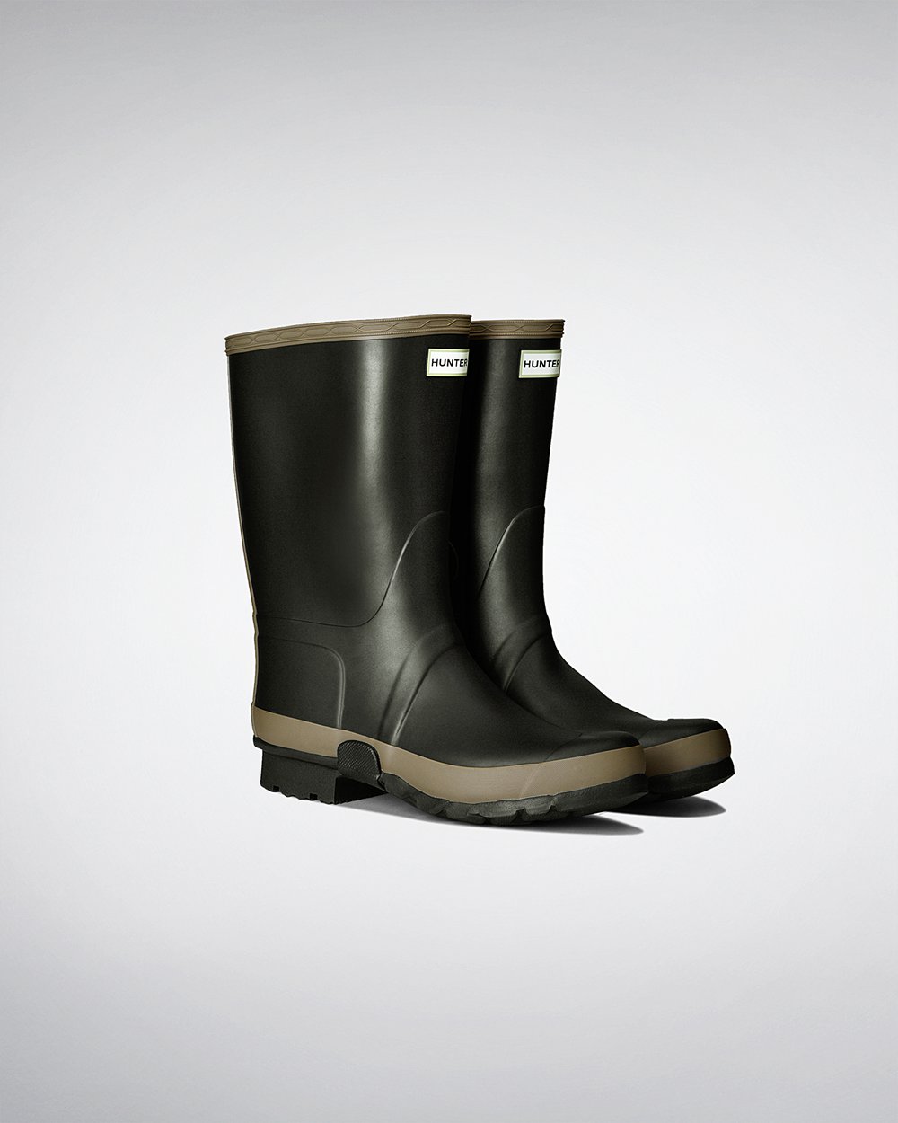 Hunter Gardener Short Rain Boots - Shop Online Mens Dark Olive - RUGKCT045